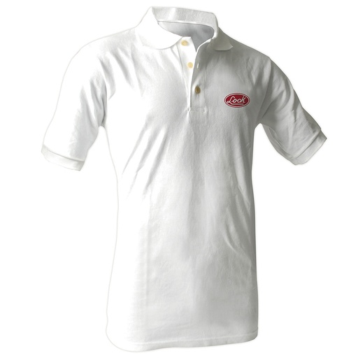 [LPOBC] Playera tipo polo para caballero, color blanco talla CH Lock
