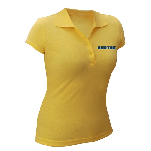 [SPODAM] Playera tipo polo para dama color amarillo talla M Surtek