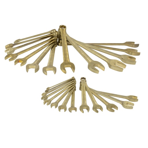 [UH1200QM] Juego de llaves combinadas de bronce-aluminio antichispa métricas, 12 puntas, 26 piezas Urrea