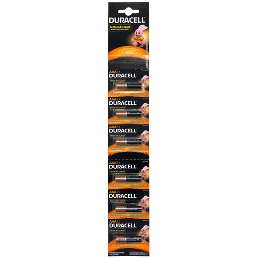 [MN2400B1] Tira de pilas alcalinas Duracell® "AAA", 6 piezas Surtek