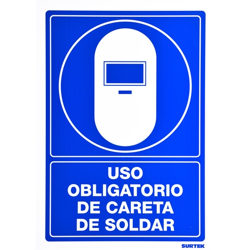 [SES17] Señal "Uso obligatorio de careta de soldar" Surtek