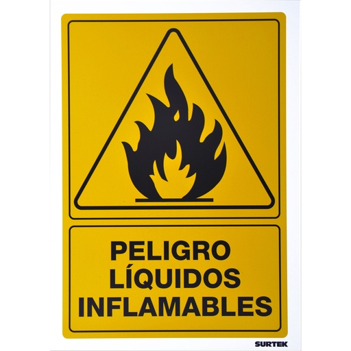 [SES32] Señal "Peligro líquidos inflamables" Surtek