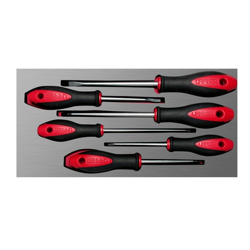 [CH115L] Juego de destornilladores mango bimaterial varias puntas 6 piezas, CH115L-C Urrea