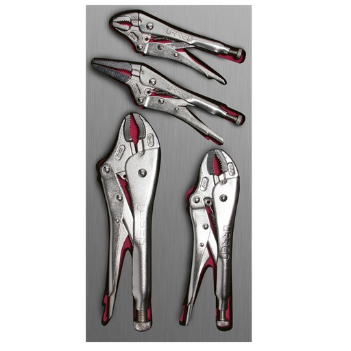 [CH127L] Juego de pinzas de presión 4 piezas, charola CH127L-C Urrea