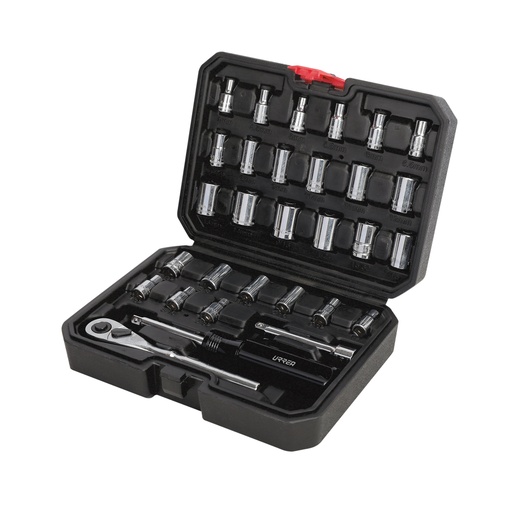 [4700CB] Juego de dados y accesorios cuadro de 1/4" combinado, 30 piezas Urrea