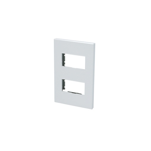 [P602B] Placa 2 módulos 1/3, línea Premium, color blanco Surtek
