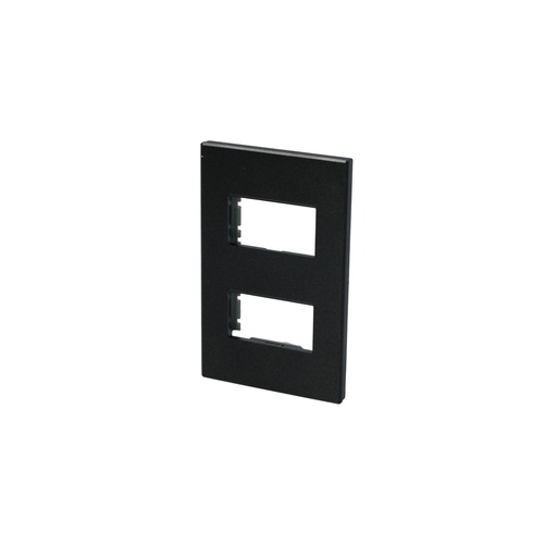 [P602N] Placa 2 módulos 1/3, línea Premium, color negro Surtek