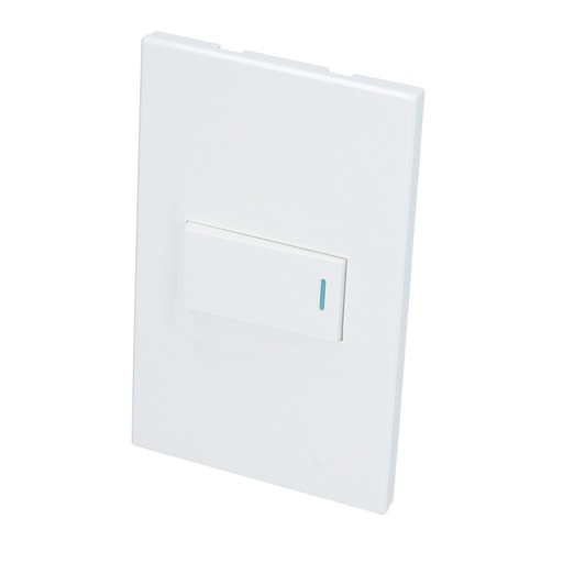 [P619B] Placa 1 Interruptor 1/3, línea Premium, color blanco Surtek