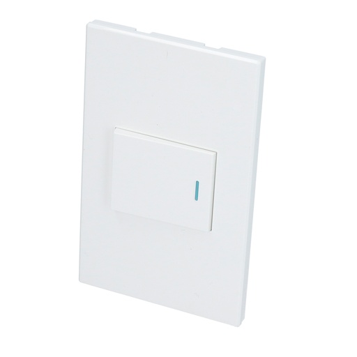 [P621B] Placa 1 Interruptor 1/2, 3 vias, línea Premium, color blanco Surtek