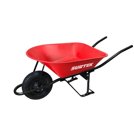 [CAT60X] Carretilla reforzada con bastidor metálico 6 Ft3 llanta imponchable de poliuretano Surtek