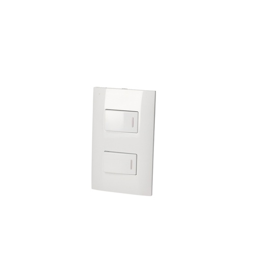 [P429B] Placa 2 Interruptor 1/3, línea  Americana, color blanco Surtek