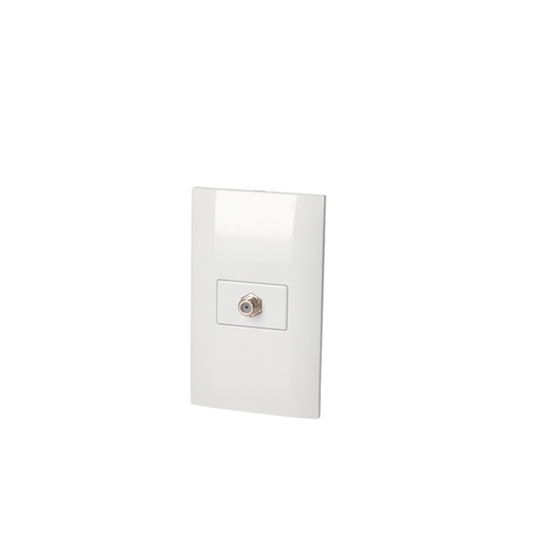[P433B] Placa 1 toma para TV 1/3, línea Americana, color blanco Surtek