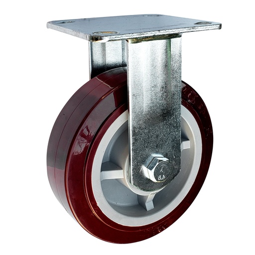 [RPU10F] Rodaja de poliuretano marrón fija 4" Surtek