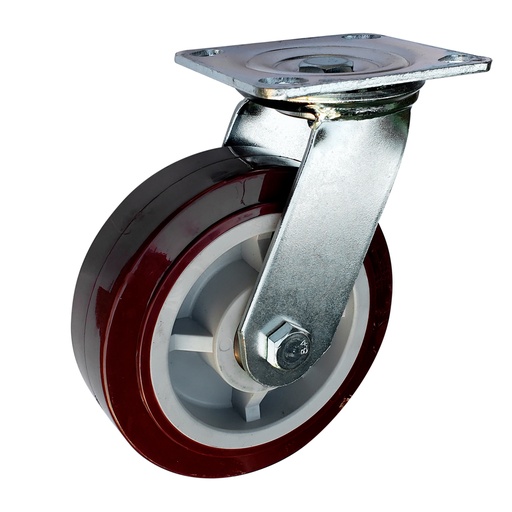 [RPU12G] Rodaja de poliuretano marrón giratoria 5" Surtek