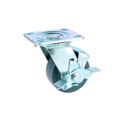 [RTG15B] Rodaja de TPR gris giratoria con freno 6" Surtek