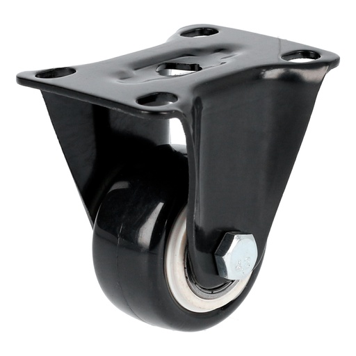 [RVN6F] Rodaja de PVC negro con placa fija 2-1/2" Surtek