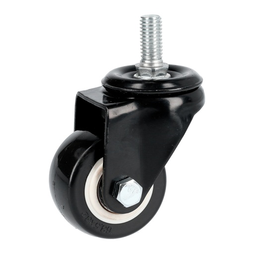 [RVNE7] Rodaja de PVC negro con espiga roscada 3" Surtek