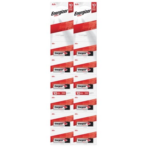 [E91BP1X12] Tira de pilas alcalinas Energizer® "AA", 12 piezas Surtek