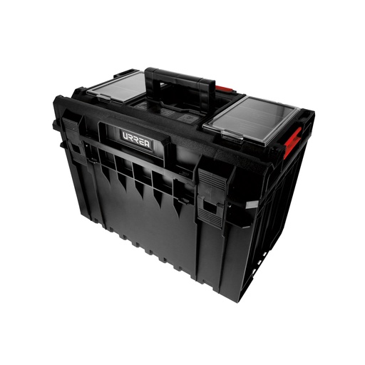 [CPM16] Caja portaherramientas plástica modular con compartimentos color negro 23" x 15" x 16" Urrea