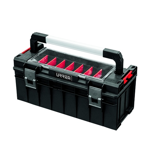 [CPO21] Caja portaherramientas plástica modular con organizador color negro 21"x 10" x 9" Urrea