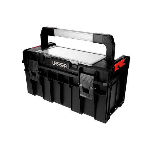 [CPO18] Caja portaherramientas plástica modular con organizador color negro 18"x 10" x 9" Urrea