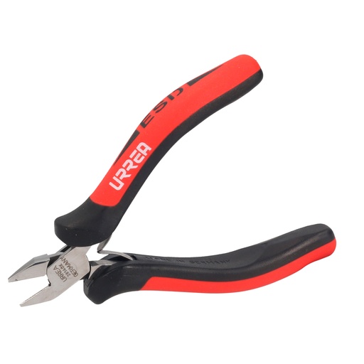 [28140X] Pinza para electrónica con mango antiestático corte diagonal de 4-1/2" semi larga Urrea