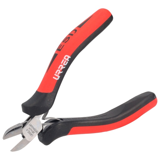 [28142X] Pinza para electrónica con mango antiestático corte diagonal de 4-1/2" punta delgada Urrea