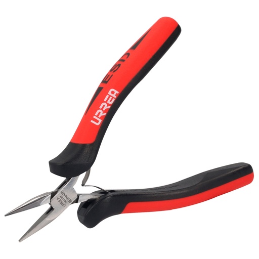 [28660X] Pinza para electrónica con mango antiestático de 4-3/4" punta larga Urrea
