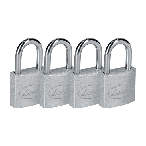 [J4CL] Juego de candados de acero largos 38 mm, llave estándar, 4 piezas Lock