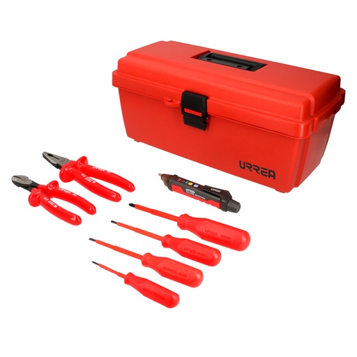 [JE8A] Juego combinado de herramientas para electricista de 1000 V con caja plástica,  8pieza Urrea
