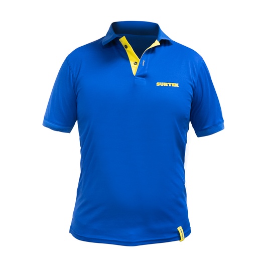 [PFM] Playera tipo polo dry fit para caballero color azul talla M Surtek