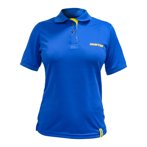[PDFM] Playera tipo polo dry fit para dama color azul talla M Surtek