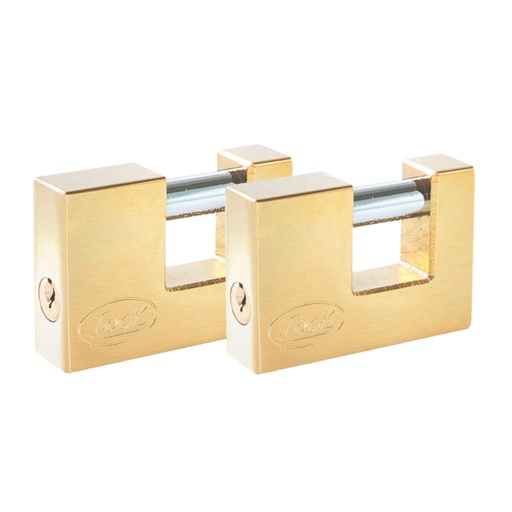[J2CCL] Juego de candados para cortina 80 mm, latón brillante, llave estándar, 2 piezas Lock