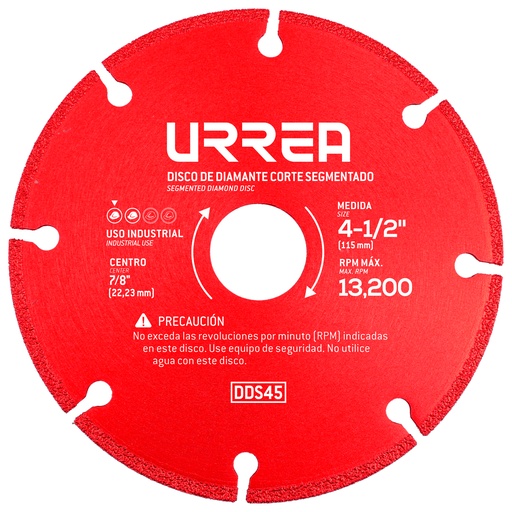 [DDS45] Disco de diamante segmentado, 4-1/2" Urrea