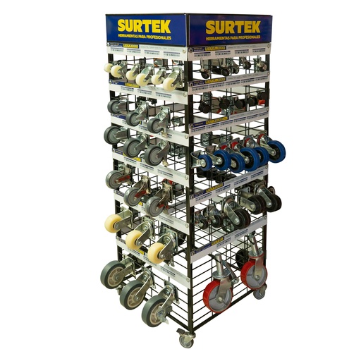 [RRUEDC] Rack con ruedas y rodajas, 172 piezas Surtek