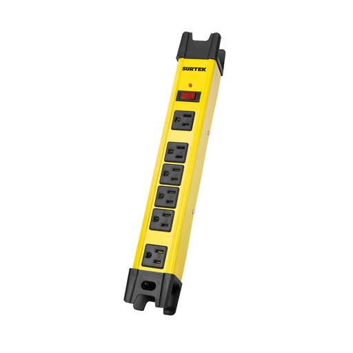 [SP6] Supresor de picos 6 entradas cable 1200 J, 90 cm Surtek