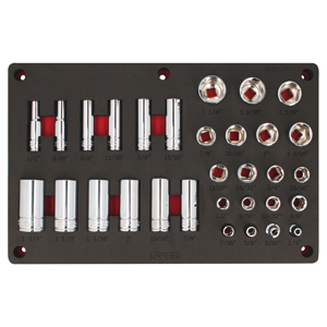 [CH231P] Juego de dados en pulgadas cuadro de 1/2" 32 piezas, CH231P-C Urrea