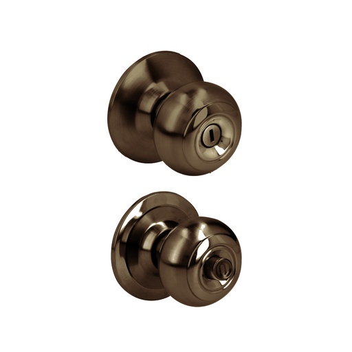 [30POP] Pomo cilíndrico ovalado función baño, latón antiguo, llave estándar, blíster Prolok