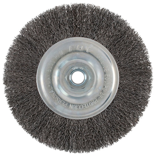 [C315] Carda circular ondulada alambre delgado 6" x 0.30 con rosca 5/8" Foy
