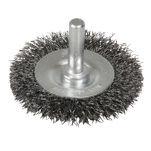 [C327] Carda copa ondulada alambre fino 2" x 0.17 mm con zanco 1/4" Foy