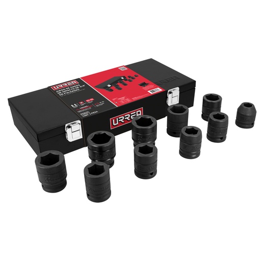 [7501C] Juego de dados de impacto cuadro de 3/4", 6 puntas, en pulgadas, 10 piezas Urrea