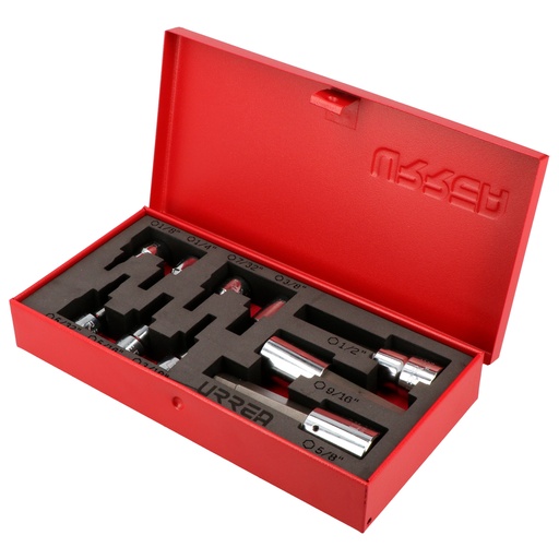 [5254H] Juego de dados con punta hexagonal en pulgadas cuadro de 3/8" y 1/2", 11 piezas Urrea