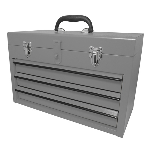[CM3G] Caja portaherramientas metálica color gris con 3 gavetas 11" x 18" x 9" Surtek