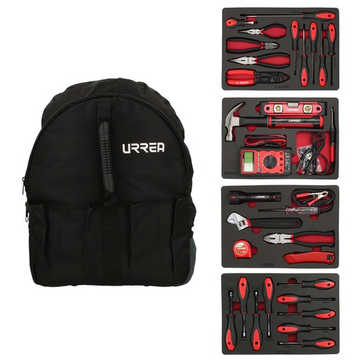 [JMH05] Juego combinado de herramientas para eléctrico 31 piezas, con mochila Urrea