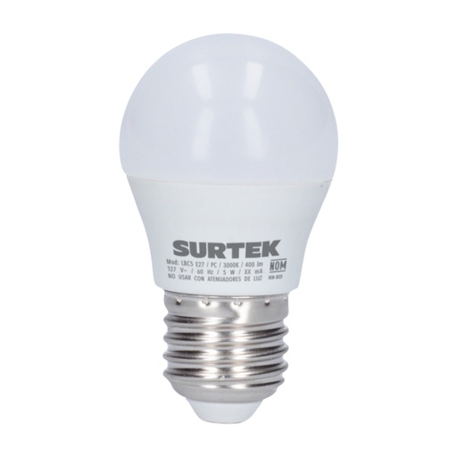 [LBC11] Lámpara de LED tipo bulbo A19, 11 W luz cálida Surtek