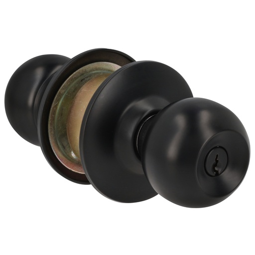 [44POP] Pomo cilíndrico bola función recámara, acero negro, llave estándar Prolok