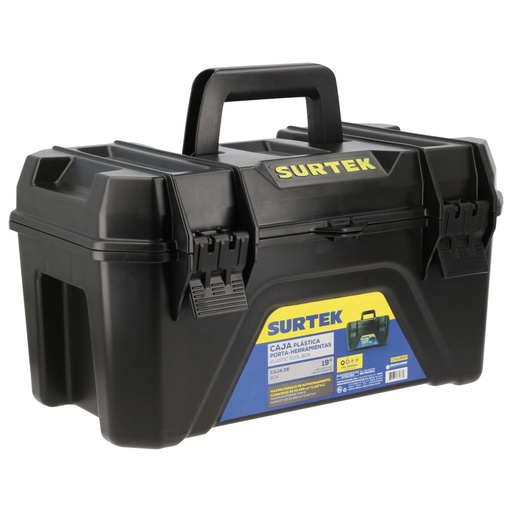 [CPS19NP] Caja portaherramientas plásticas con broches plásticos negro19" x 10" Surtek