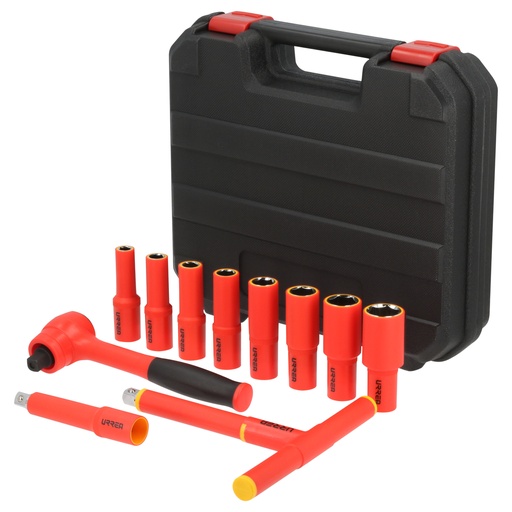 [5400MVI] Juego de dados y accesorios cuadro de 1/2" métricos para 1000 V, 11 piezas Urrea