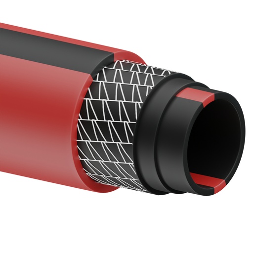 [MU58R100] Manguera para jardín de 6 capas reforzada con conector metálico robusto 5/8", 100 m Urrea