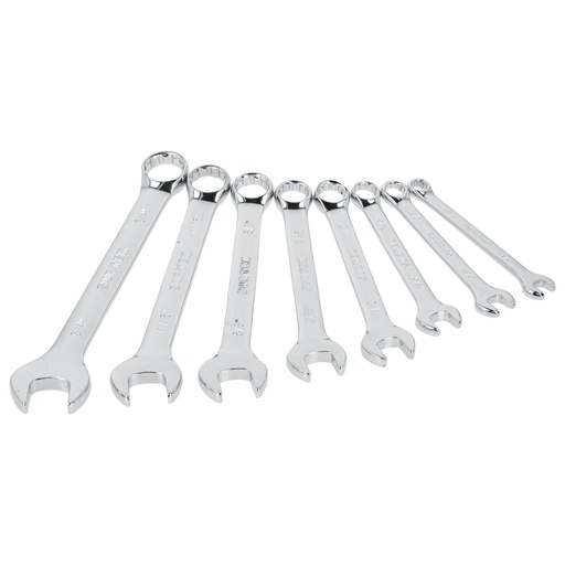 [1052MR] Juego de llaves combinadas pulido espejo métricas, 12 puntas, 8 piezas en rack Surtek